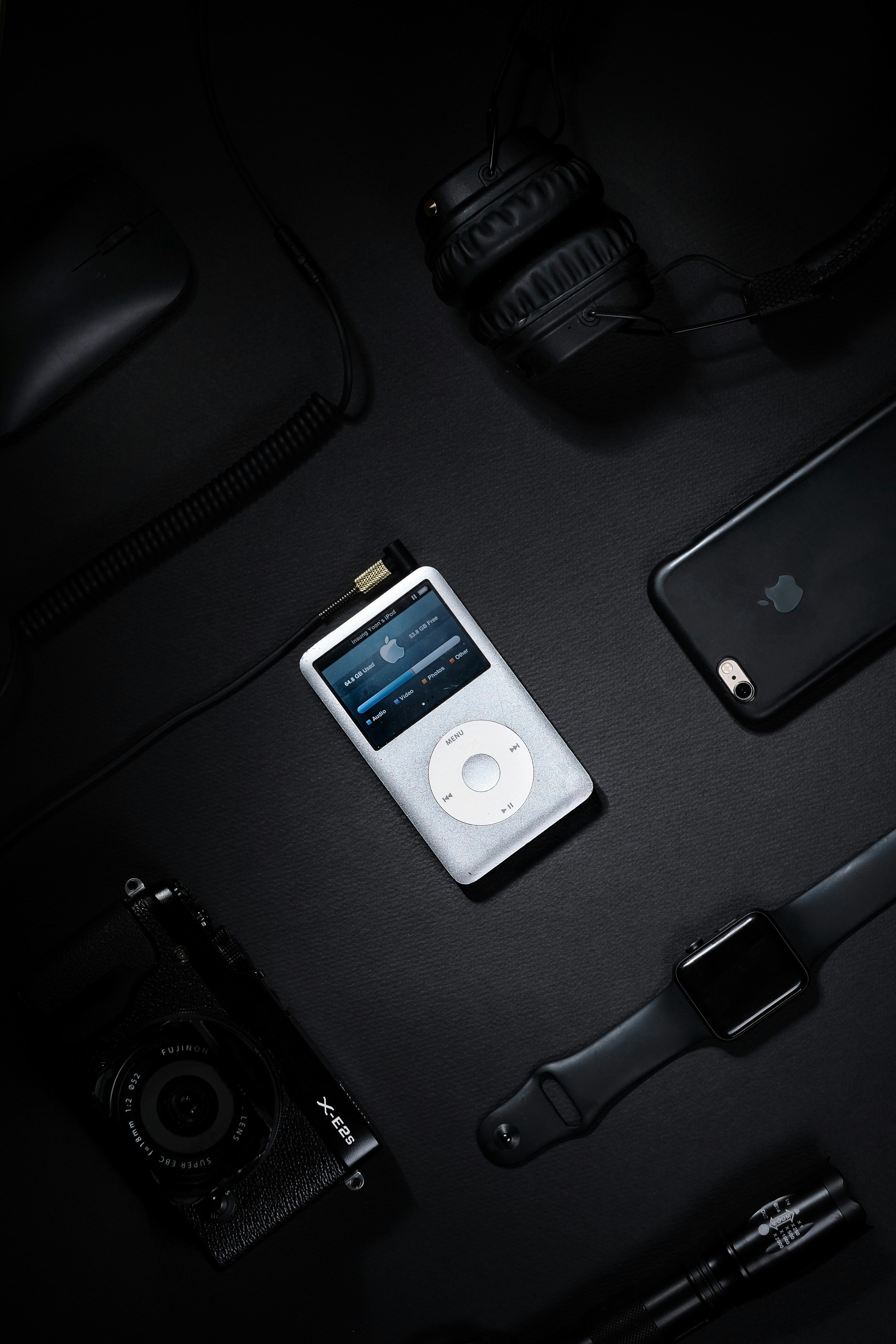 turned-on white iPod Classic